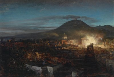 Fireworks in Torre dell Annunziata near Naples by Oswald Achenbach